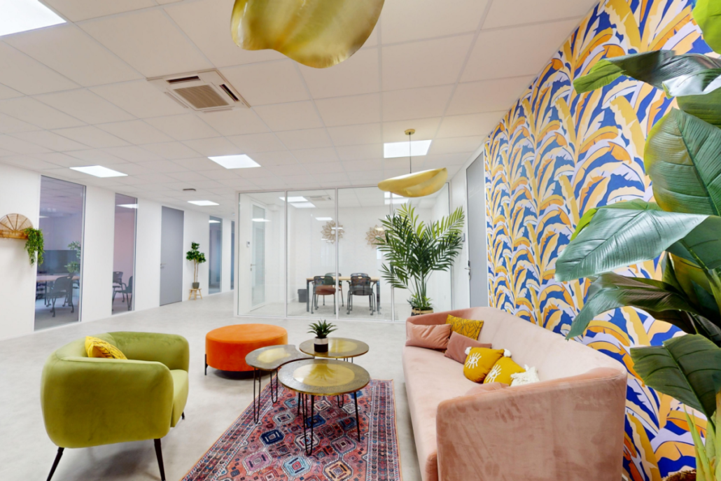 Espace de coworking convivial et design à B&Co @work Dardilly